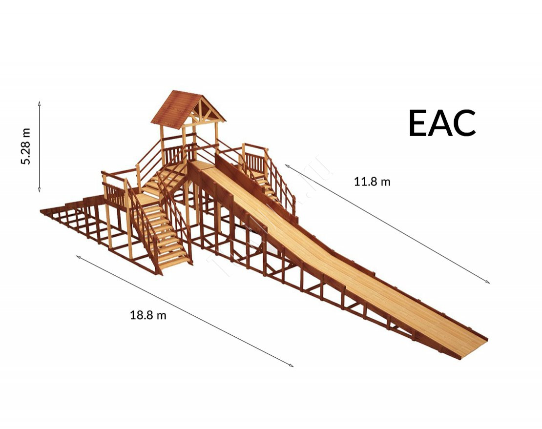 Зимняя деревянная игровая горка TORUDA Север - 11 (скат 11.8 м)